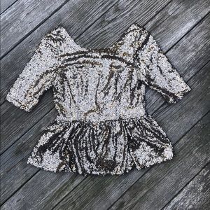 Akira sequin peplum top
